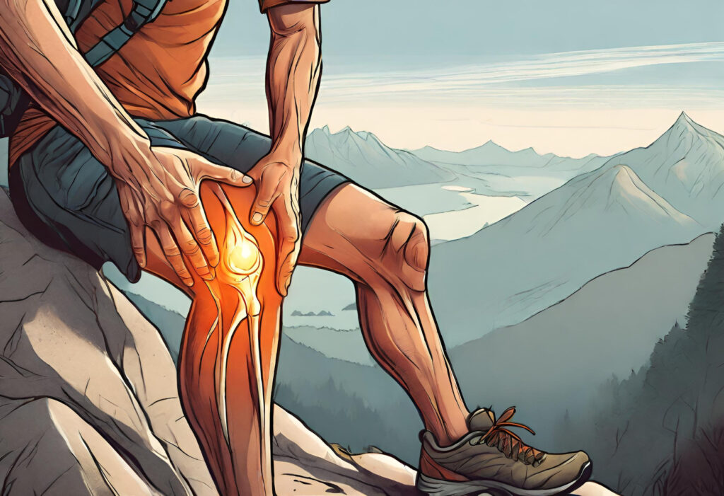 knee pain when hiking illustration
